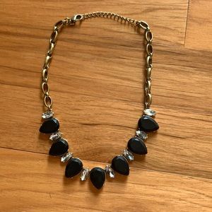 Banana Republic Black, Diamond & Gold Necklace